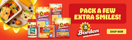 Back to School, Back to Borden! Make every lunchbox a little brighter and pack a few extra smiles with the cheesy goodness kids love and parents trust.
